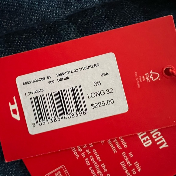 New Men’s Diesel Jeans Size 36 - Picture 5 of 14